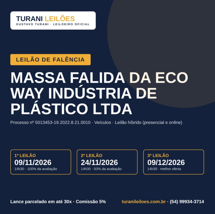 FALÊNCIA DA ECO WAY INDUSTRIA DE PLASTICOS LTDA