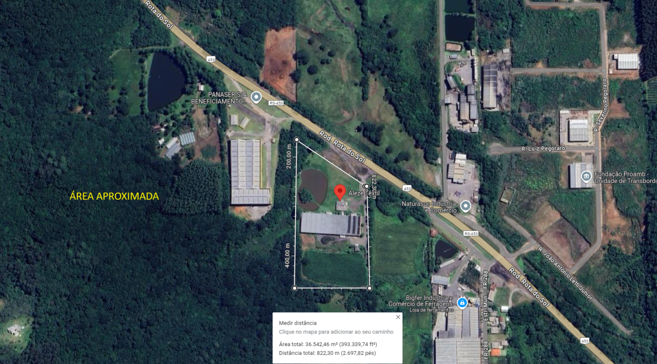 TERRENO COM ÁREA DE 36.538,00m², COM TRÊS EDIFICAÇÕES EM FARROUPILHA, localizado em Farroupilha - RS, bairro Planalto