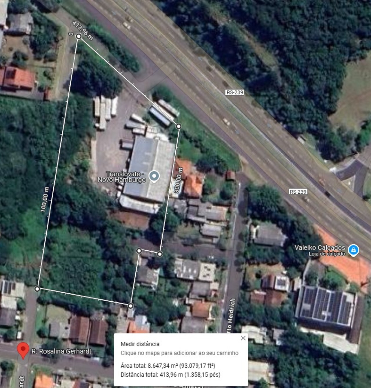 TERRENO DE 5.521m² COM PAVILHÃO DE 1.048,92m² EM NOVO HAMBURGO/RS