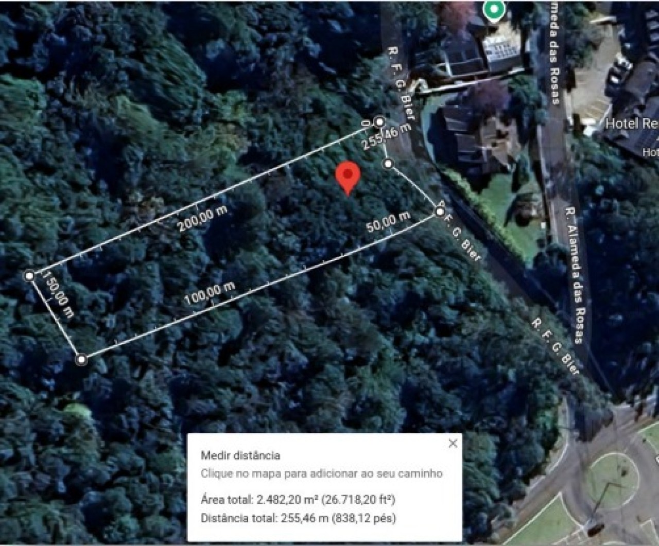 LOTE 2 COM ÁREA DE 2.500,00m² NO BAIRRO TRÊS PINHEIROS 	EM GRAMADO/RS