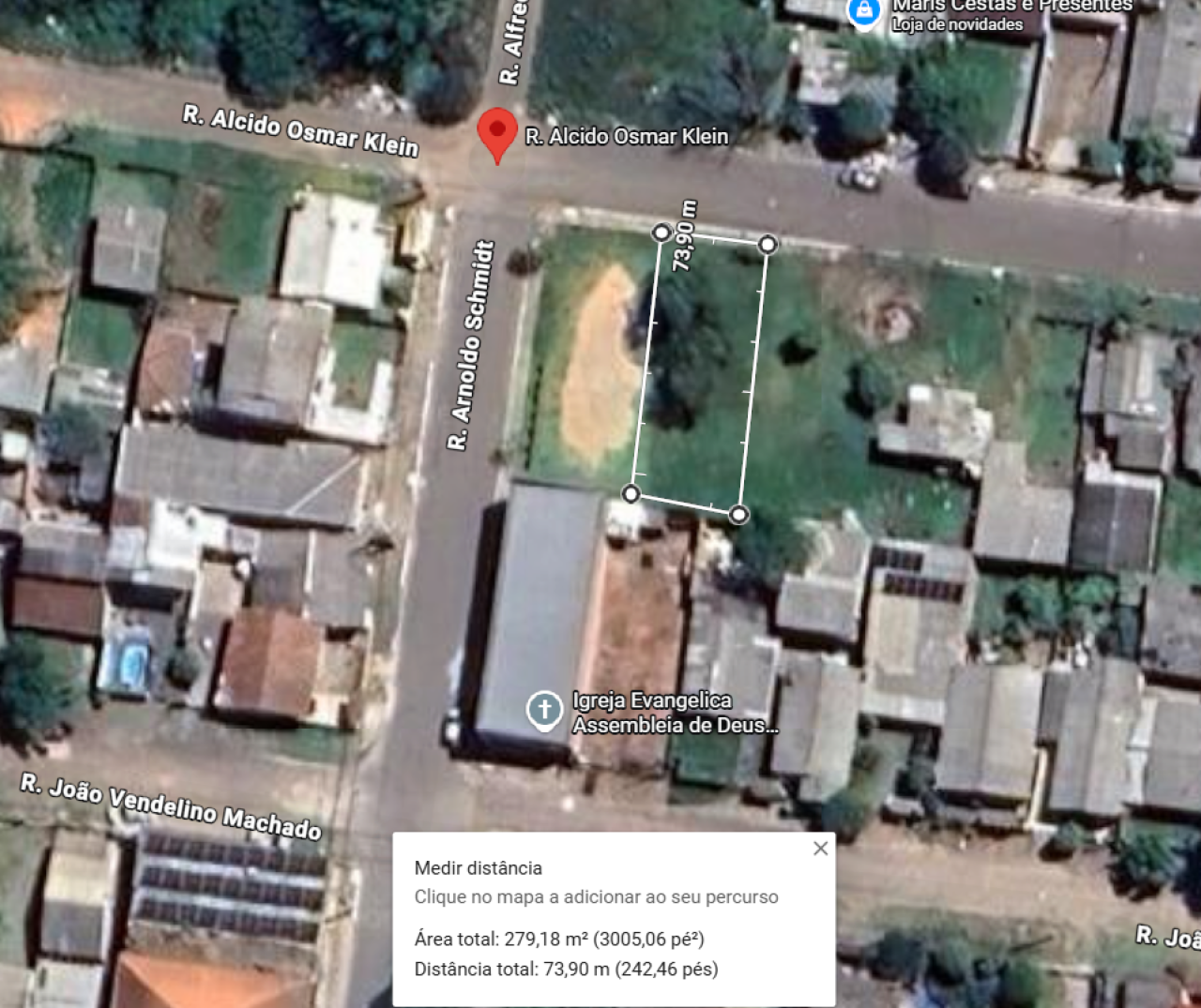 UM TERRENO COM ÁREA DE 225m² EM NOVO HAMBURGO/RS, inscrito sob matrícula nº 79.878 do CRI de Novo Hamburgo, localizado em Novo Hamburgo - RS, bairro Lomba Grande