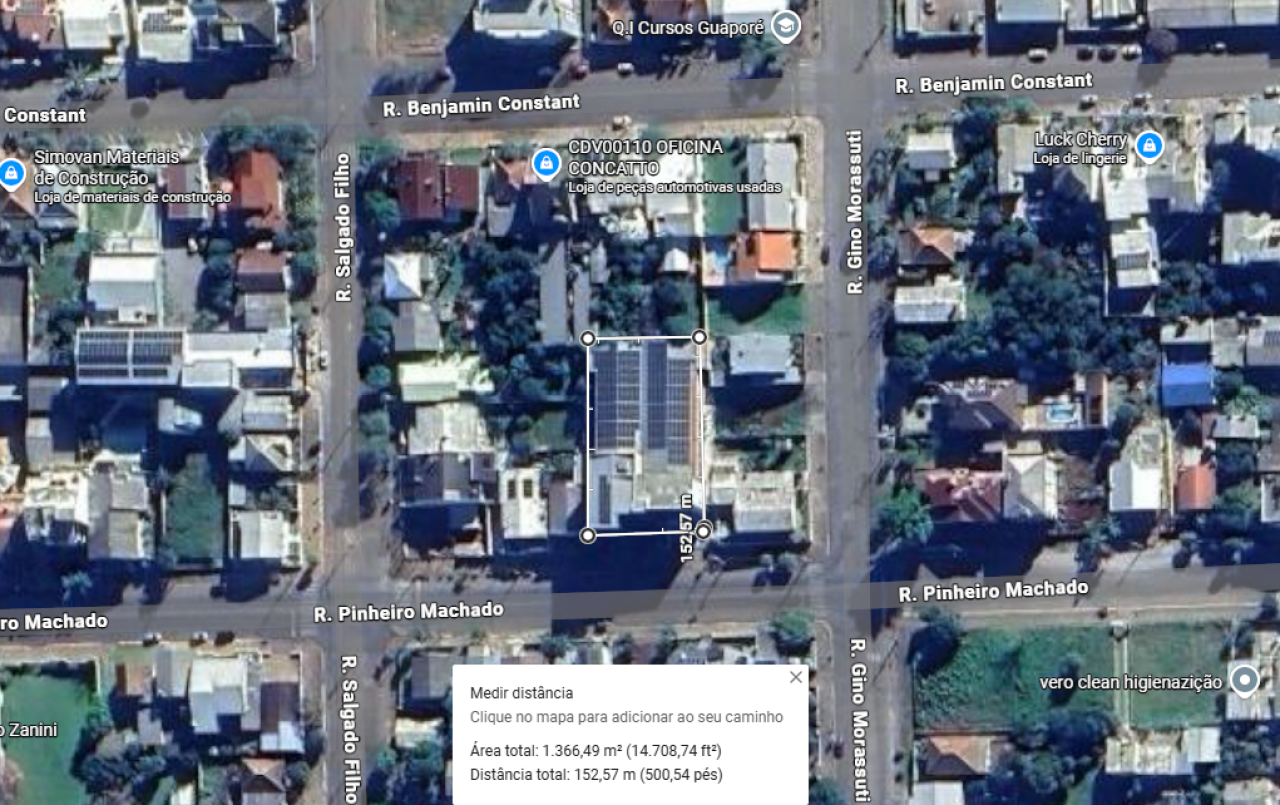 TERRENO COM ÁREA DE 1.407,50m², COM PRÉDIO DE 1.382,12m² EM GUAPORÉ/RS, localizado em Guaporé - RS