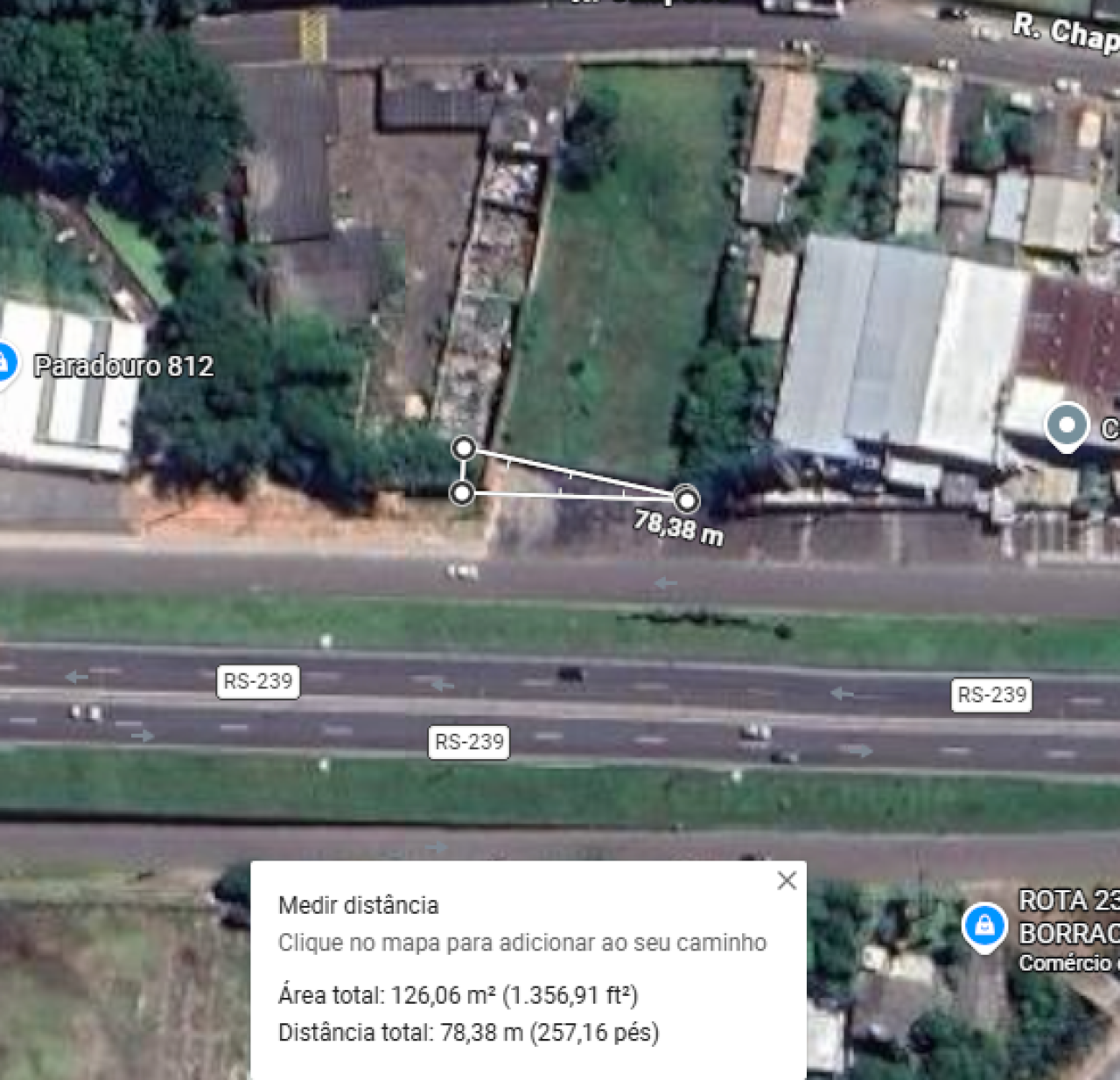 TERRENO TRIANGULAR COM 123,03M² NA RS-239 — NOVO HAMBURGO/RS, localizado em Novo Hamburgo - RS, bairro São José