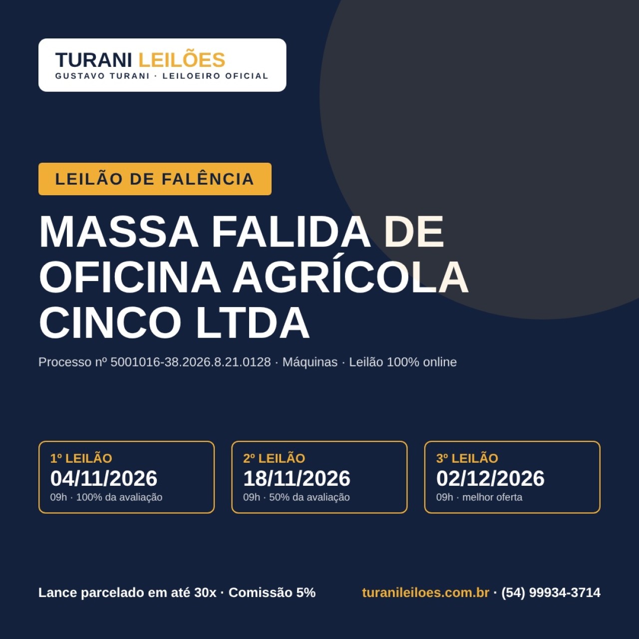 MASSA FALIDA DE OFICINA AGRÍCOLA CINCO LTDA